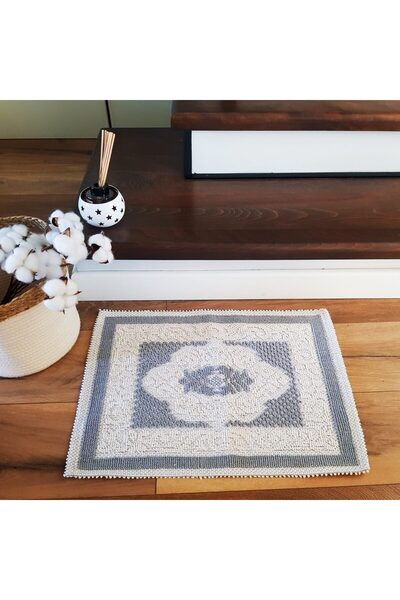 Kotonia Home Entrance decorative rug - woven - Loops, 100% cotton, 40x60 cm, grey 05