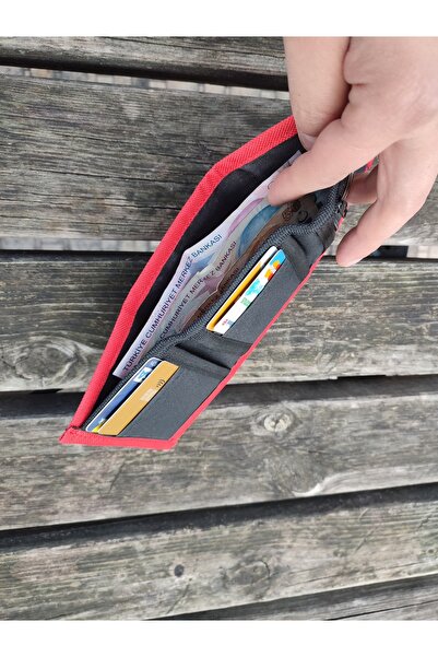 JANJAN Sports Wallet, Unisex Wallet with Velcro, Zipper, Keychain, Coin Compartment, Fabric Wallet