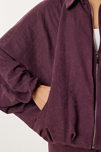 Lovelyİstanbul Bomber Ceket Pantolon Süet Takım LRG0057 MÜRDÜM