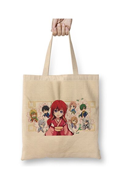 Toyaso Akatsuki No Yona Characters Λευκή υφασμάτινη τσάντα με μακριά λαβή Τσάντα αγορών Τσάντα παραλίας