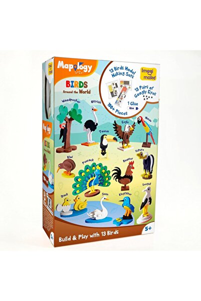 Imagimake Mapology Birds Around The World - 13 Miniature 3D Bird Models (Ages 5-9)