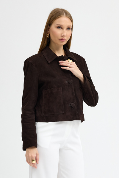 MEECY Women's 3 Button Premium Suede Jacket