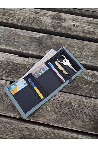 JANJAN Sports Wallet, Unisex Wallet with Velcro, Zipper, Keychain, Coin Compartment, Fabric Wallet