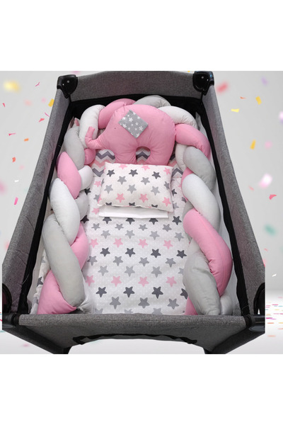 Home Mesh Park Crib Wooden Crib Baby Sleeping Set