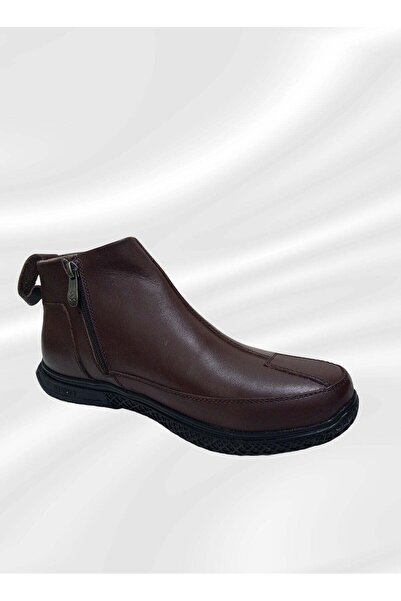 Meto Brown Chelsea Boots - Genuine Leather, Lace-less, Safety Toe