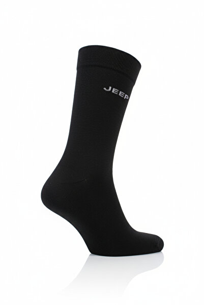 Jeep Erkek Pamuklu Pantolon Çorabı Siyah Burun Dikişsiz