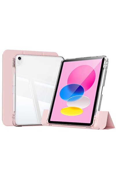 zore iPad 10.9 2022 (10.Nesil) Kılıf Magnetik Ayrılabilen Airbagli NXXA Sliding Tablet Kılıfı - Pembe