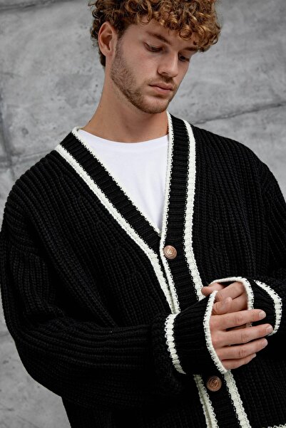 NOMARC Black Gst Knitted Sweater Cardigan