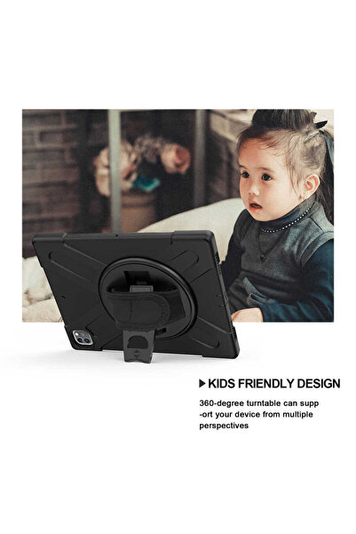 zore آيباد برو 12.9 2020 (الجيل الرابع) NXXA ديفندر تابلت سيليكون - أسود