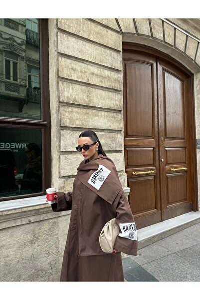 HAVİ OFFİCİAL Acı Kahve Oversize Trençkot