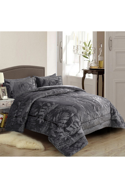 sadir Roma Velvet Winter Double Bedspread Set - 6 Pieces