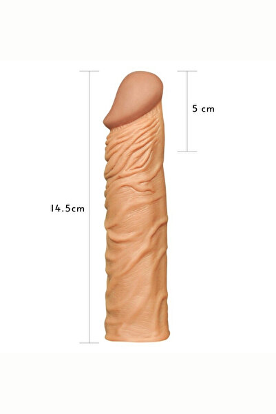 Kulis Grup 15 cm Gerçekçi 5 cm Dolgulu Uzatmalı Realistik Penis Kılıfı Prezervatif