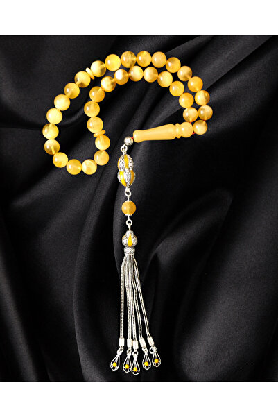 Erbab i Kehribar Sertifikalı Baltık Kehribar Tesbih - Gümüş Püskül Tasarım