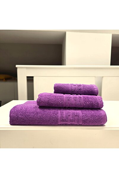 Kotonia Home Σετ 3 βελούδινων πετσετών μπάνιου Greek Border Jacquard Luxury -...