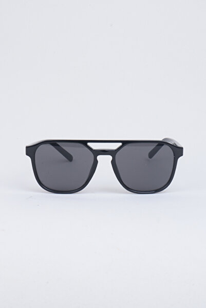 Kapin Geometric Frame Sunglasses - Black