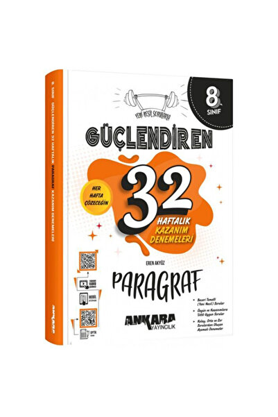 Ankara Yayıncılık 8.SINIF GÜÇLENDİREN 32 HAFTALIK PARAGRAF DENEMESİ (GÜNCEL M...