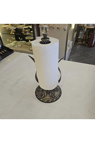 MaviDamla Metal Casting Footed Paper Towel Holder Antique Yellow