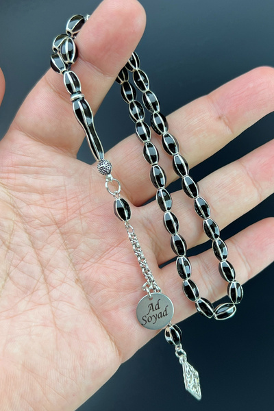 isfahantakı İsme özel metal tesbih 6x9 mm baş harf logo ve kutulu isim çalışma