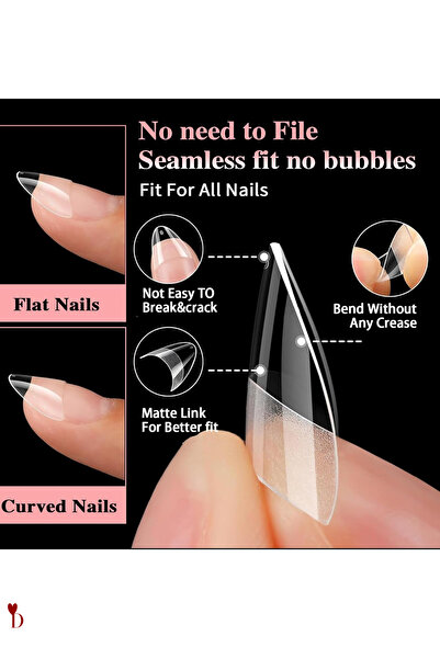 Dami Beauty 600 Pcs Ultra Short Soft Gel Tips Kısa Badem Form