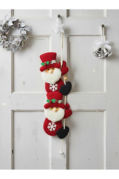 Parti Adresi Yılbaşı Dekor Süsü İpe Tırmanan Noel Baba Asılabilir Dekoratif Süs 56 cm
