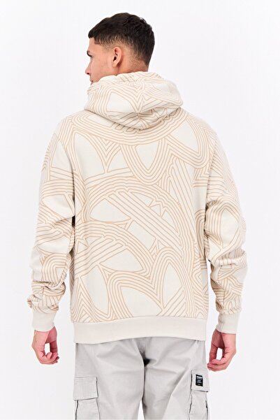 adidas Men Sportswear Fit Hooded Long Sleeve Outdoor Sweatshirt, Beige