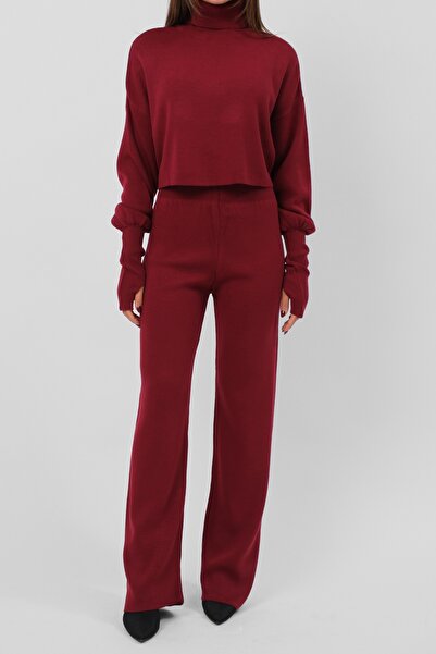 De Pose High Waist Finger Slip Crop Knitwear Set 015