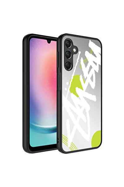 zore غطاء جوال جالاكسي A14 بتصميم مرآة لامع مع حماية للكاميرا من جوي كريتيف - نص