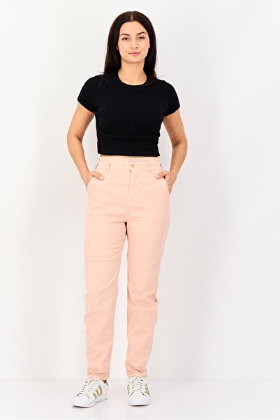 Reiko Women Regular Fit Solid Straight Leg Pants, Dusty Pink