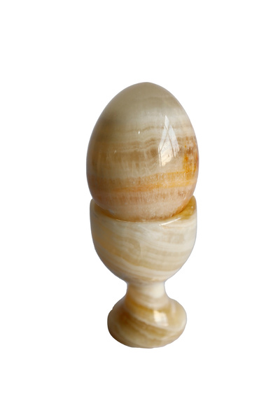 taru pasaj Bal Onyx Natural Stone Egg Glass Set – Handmade Decorative Set of 2 / 6, Stylish Home Accessory