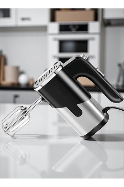 SmartElectro Hand Mixer 600W, 5 Speeds, Stainless Steel Accessories, Premium Design Black & Silver