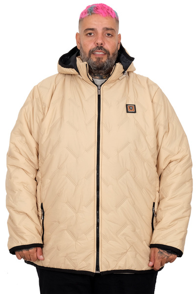 ModeXL Mode XL Men's Plus Size Coat Kapsonlu Kapitone 25708