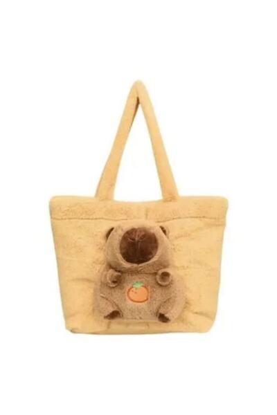 MASHASHOP Geantă pentru copii în stil capibara, maro deschis