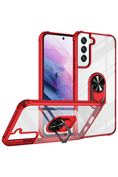 zore حافظة JoieCreatif Mola المتوافقة مع هاتف Galaxy S22 Plus - باللون الأحمر