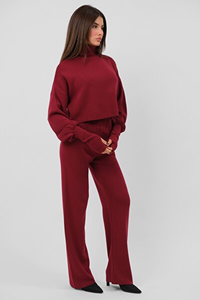 De Pose High Waist Finger Slip Crop Knitwear Set 015