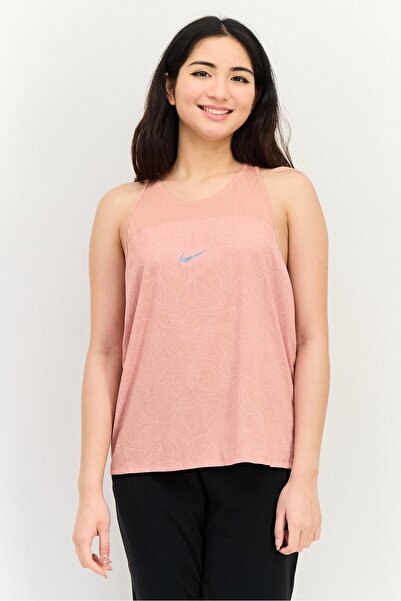 Nike Women Standard Fit Sleeveless Running Tank Top, Old Rose
