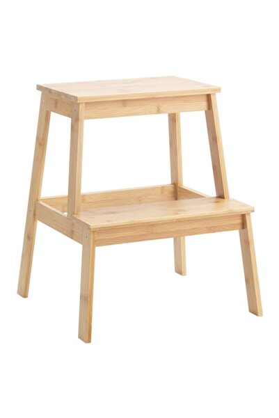 OEM High step stool, solid wood, 2 steps, height 50 cm, bamboo