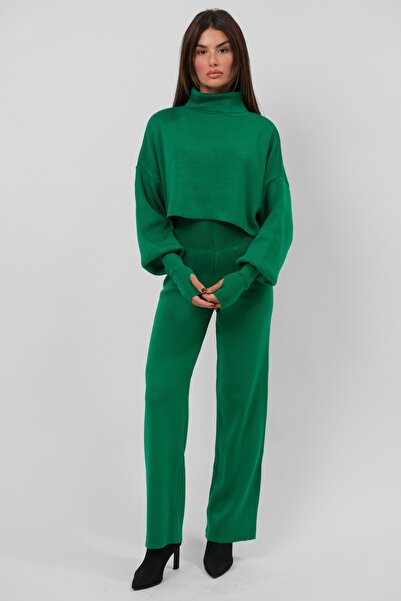 De Pose High Waist Finger Slip Crop Knitwear Set 015