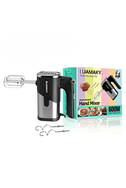 SmartElectro Hand Mixer 600W, 5 Speeds, Stainless Steel Accessories, Premium Design Black & Silver