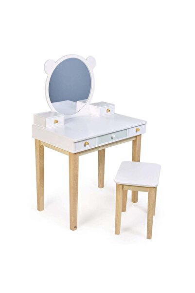 Tender Leaf Toys Masuta cosmetica cu scaun, din lemn premium - Forest Dressing Table -