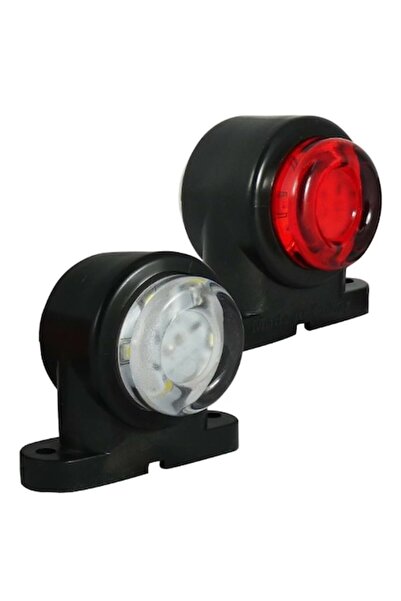 lumixauto Set 2x Lampă laterală LED, 12V-24V, Roșu și Alb, 5,5 cm, Pentru cam...