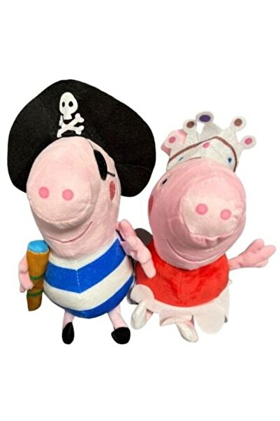 Peppa și George, 2 jucării de pluș Purceluș, multicolore, muzicale, 25 cm