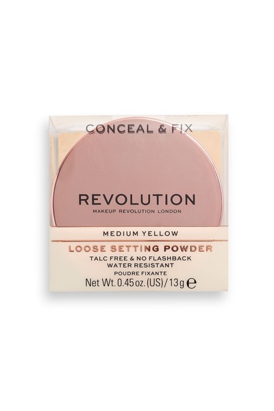 MAKEUP REVOLUTION , Conceal & Fix, Vegan, Loose Setting Powder, Medium Yellow...