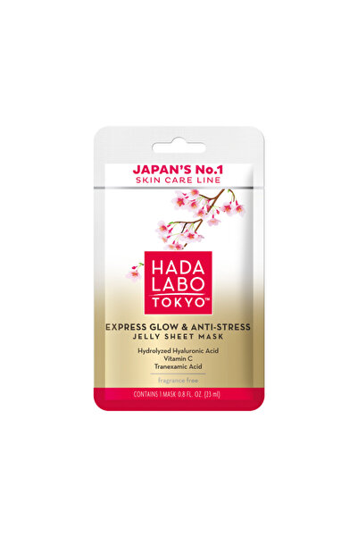 Hada Labo Tokyo , Premium, Hyaluronic Acid, Glow & Anti Stress, Sheet Mask, Face, Day, 23 ml