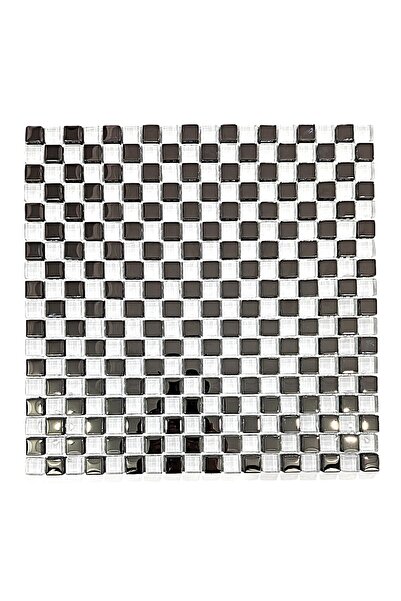MozaiKristaL İç mekanlar için 15x15mm. Beyaz-Gümüş Krom Mix. 30x30cm. Fileli ...