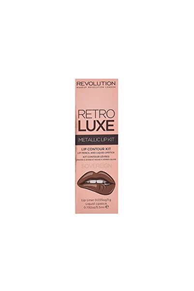 Makeup Revolution London Set Retro Luxe, Ruj lichid metalic, Sovereign, 5.5 m...