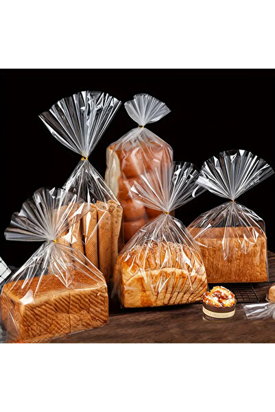 HG Tedarik 50 Adet 22x35 Cm Bantsız Şeffaf Opp Jelatin Poşet, Kurabiye Şeker Poşeti