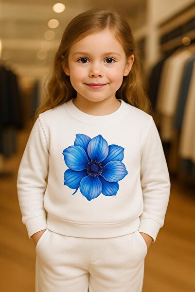 playwear Φούτερ με μοτίβο μπλε λουλουδιών για ΗΛΙΚΙΕΣ 3-4-5-6-7-8-9-10-11-12