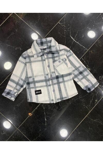 ERDEM KIDS Boys' Cotton Fleece Plaid Checkered Jacket Shirt
