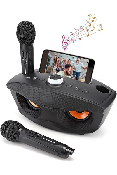 PopZa Wireless Bluetooth Speaker with Dual Microphone Set | Portable Karaoke System for Home, Parties & Ev