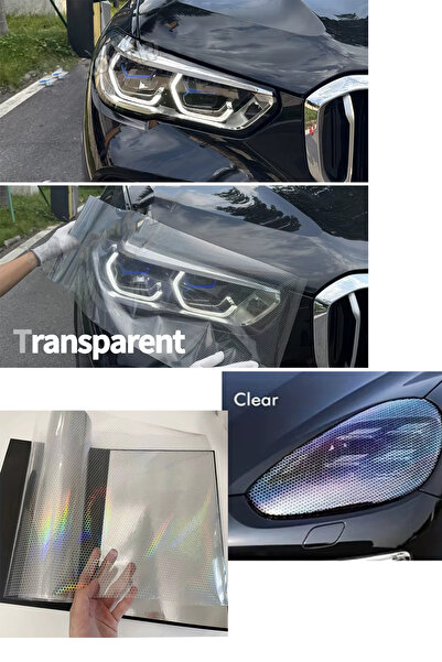 MeyZone Hologram Transparent Honeycomb Pattern Headlight Stop Film Headlight Foil Headlight Scratch Scratch Blocker Foil 100*30cm